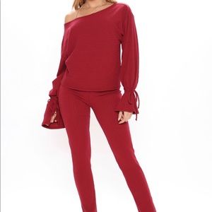 Brand new pant set-Burgundy